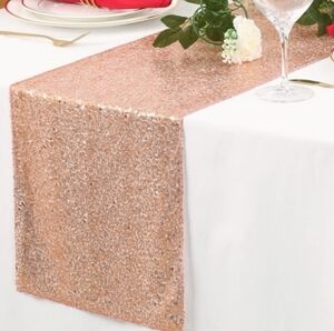 Set of two Queen Dream Sequin Table Runners (12"x108") and one 12"x72" and 1EUC